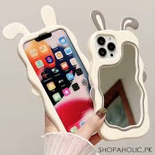 Buy Silicone Cute Rabbit Mirror Case for iPhone